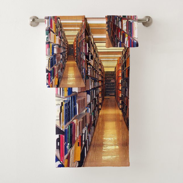 Library Book Stacks Abstract Bath Towel Set (Insitu)