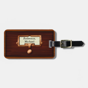 Library Book Wood Card Catalogue Drawer   Add Name Luggage Tag