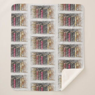Library Books Avid Reader Librarian Teacher Fun Sherpa Blanket