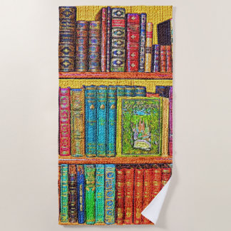 Library Books Beach Towel