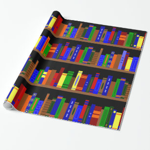 library books bookshelf librarian wrapping paper