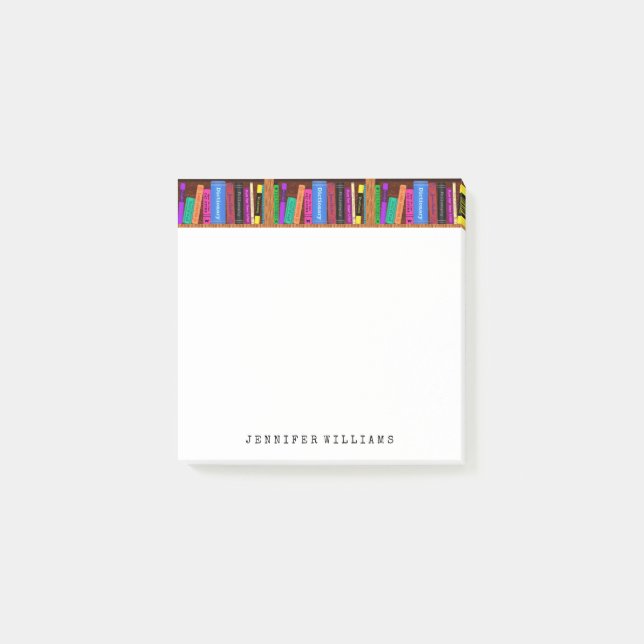 Library Books English Teacher Writer Personalised Post-it Notes (Front)