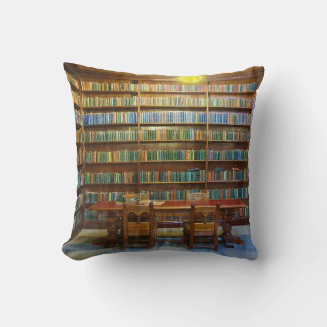 Library Books In Library Water Color, Cushion (Front)