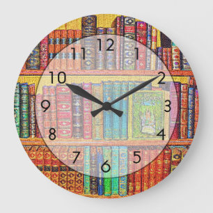 Library Books Large Clock