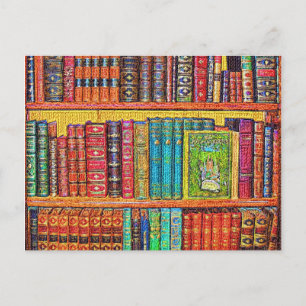 Library Books Postcard