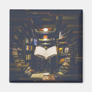 Library Books Shelves Open Book Read Magnet