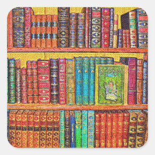 Library Books Square Sticker