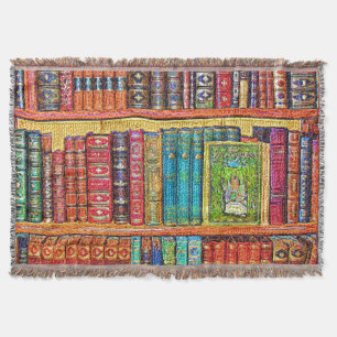 Library Books Throw Blanket