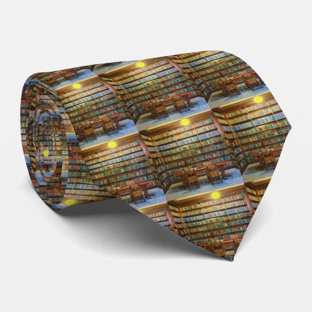 Library Books Watercolor,  Tie (Rolled)