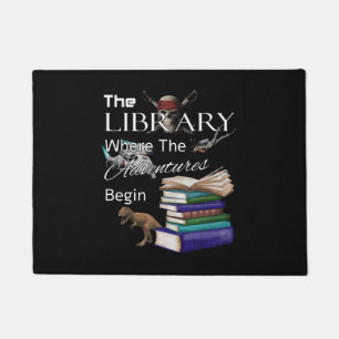 Library Books Where The Adventure Begins Book Read Doormat