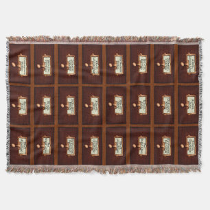 Library Books Wood Card Catalogue Drawers Reading Throw Blanket