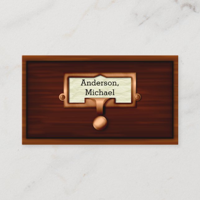 Library Books Wood Catalogue Writer Author Librari Business Card (Front)