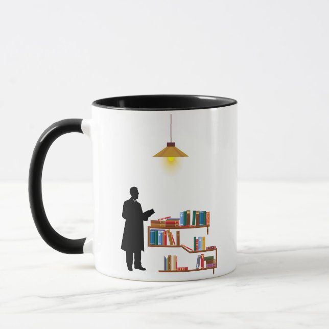  Library Bookshelf Mug Gifts For Book Lover (Left)
