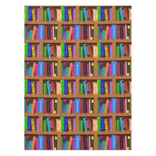 Library Bookshelf Pattern Readers Book Signing Tablecloth