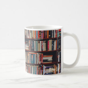 Library Bookshelf Photo Mug