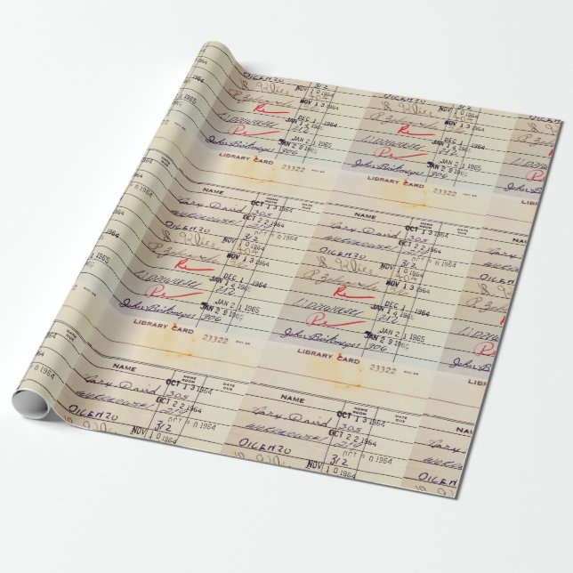 Library Card 23322 Wrapping Paper (Unrolled)