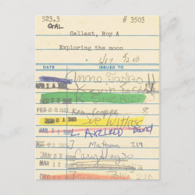 Library Card 3503 Exploring the Moon (Front)