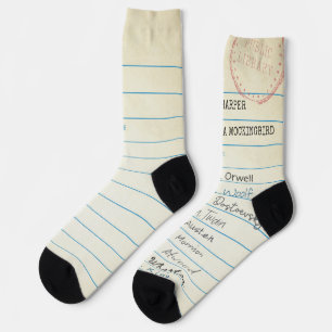 Library Card Mismatched Socks