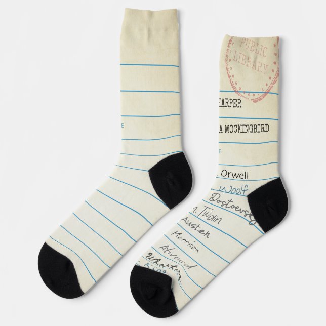Library Card Mismatched Socks (Left)