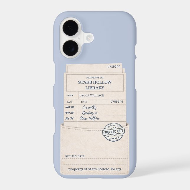 Library Card Personalised Bookish Phone Case (Back)