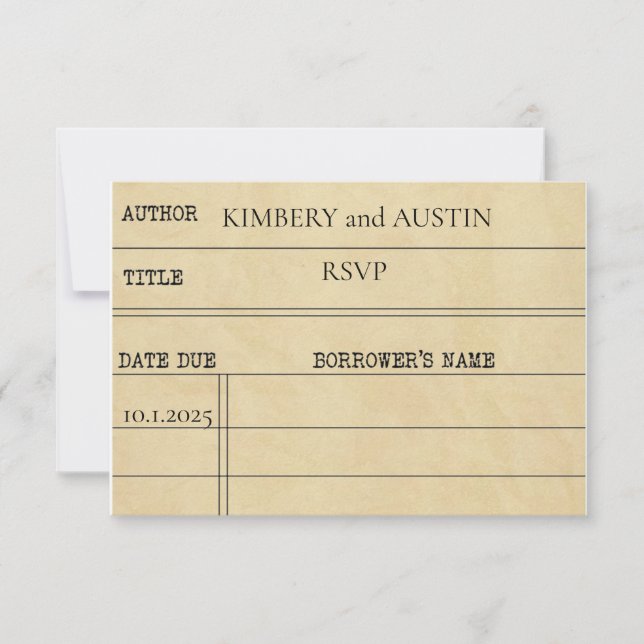 Library Card | RSVP Response Card (Front)