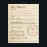 Library Card Save the Date<br><div class="desc">Announce your big day in style with this fun vintage inspired Library Save the Date Card. Customise the card by printing your names, date and wedding location on the front, and be sure to include any travel details and wedding website on the back. To adjust the colours, click the orange...</div>