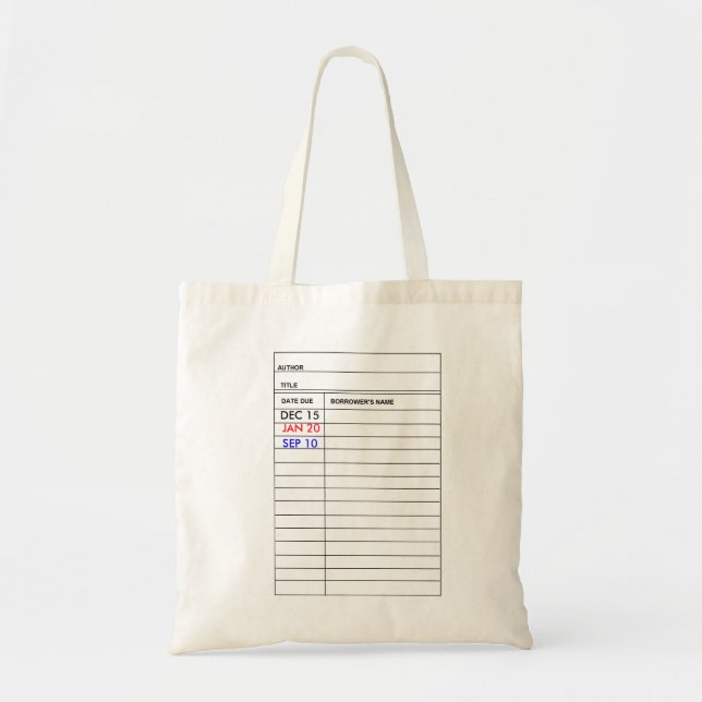 "Library Card" Tote Bag (Front)