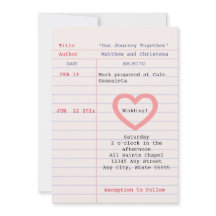 Library Card Wedding Invitation
