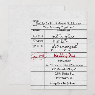  Library Card Wedding Invite