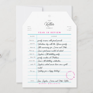 Library Card Year in Review Flat Holiday Card