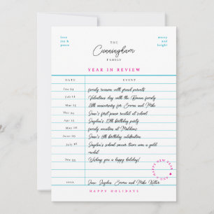 Library Card Year in Review Flat Holiday Card