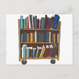 Library Cart Postcard