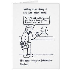 Library Cartoon Female Customer Enquiry