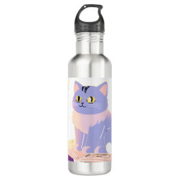 Library cat cafe  710 ml water bottle