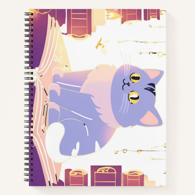 Library cat cafe  notebook (Front)