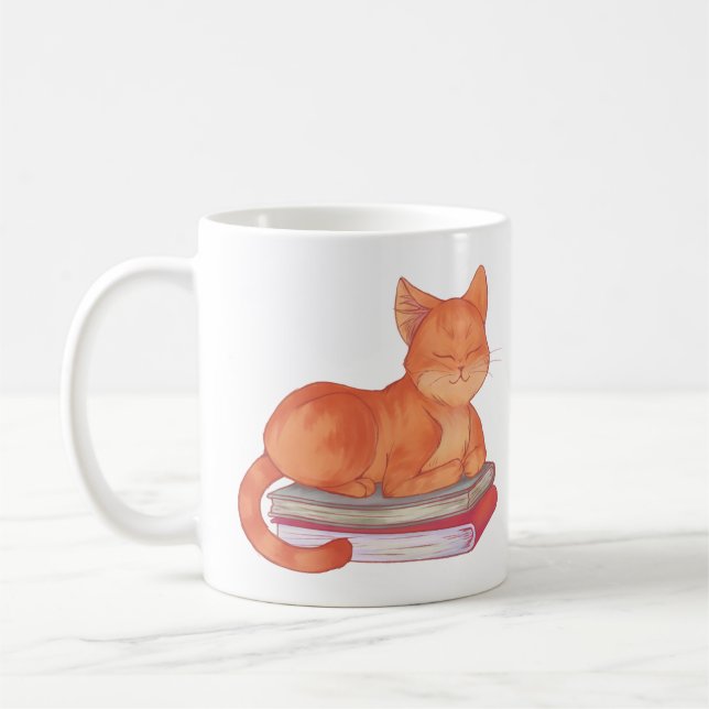 Library Cat Coffee Mug (Left)