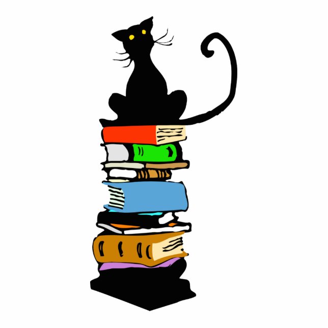 Library Cat Standing Photo Sculpture (Front)