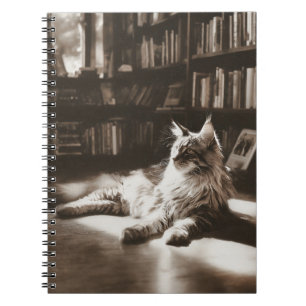 Library Cat Sunbeam Notebook