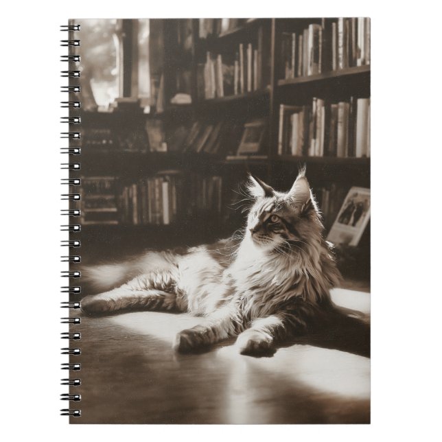 Library Cat Sunbeam Notebook (Front)