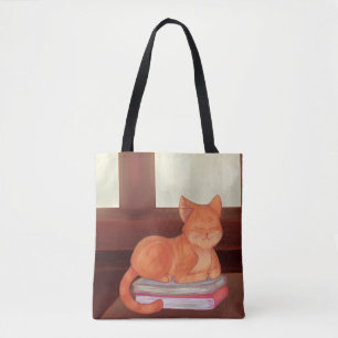 Library Cat Tote Bag
