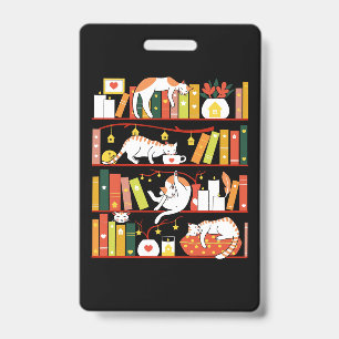Library cats autumn colour version ID badge