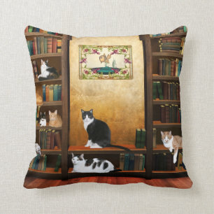 Library cats cushion