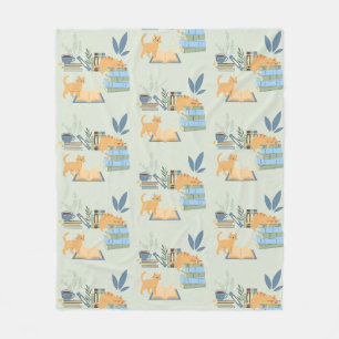Library Cats Fleece Blanket