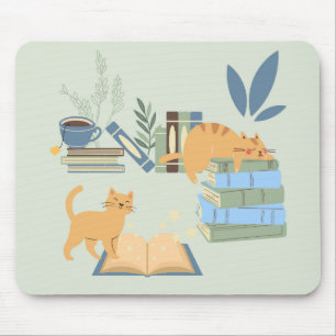 Library Cats Mouse Mat