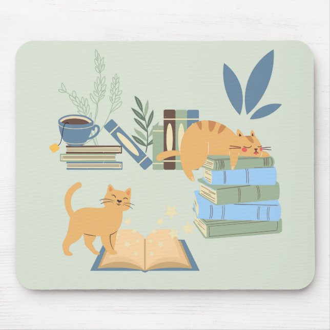 Library Cats Mouse Mat (Front)
