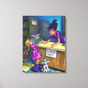Library Check Out Art Canvas Print