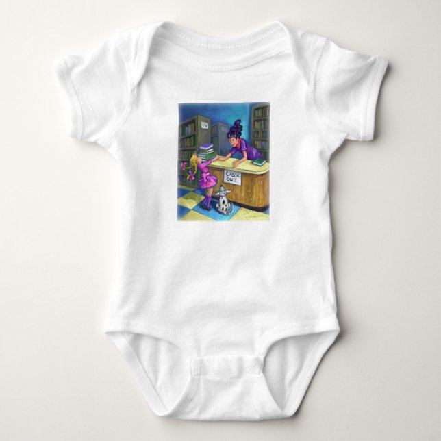 Library Check Out Artwork Baby Bodysuit (Front)