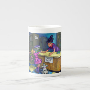 Library Check Out Artwork Bone China Mug
