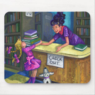 Library Check Out Artwork Mouse Mat