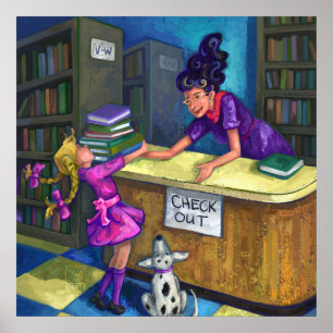 Library Check Out Artwork Poster